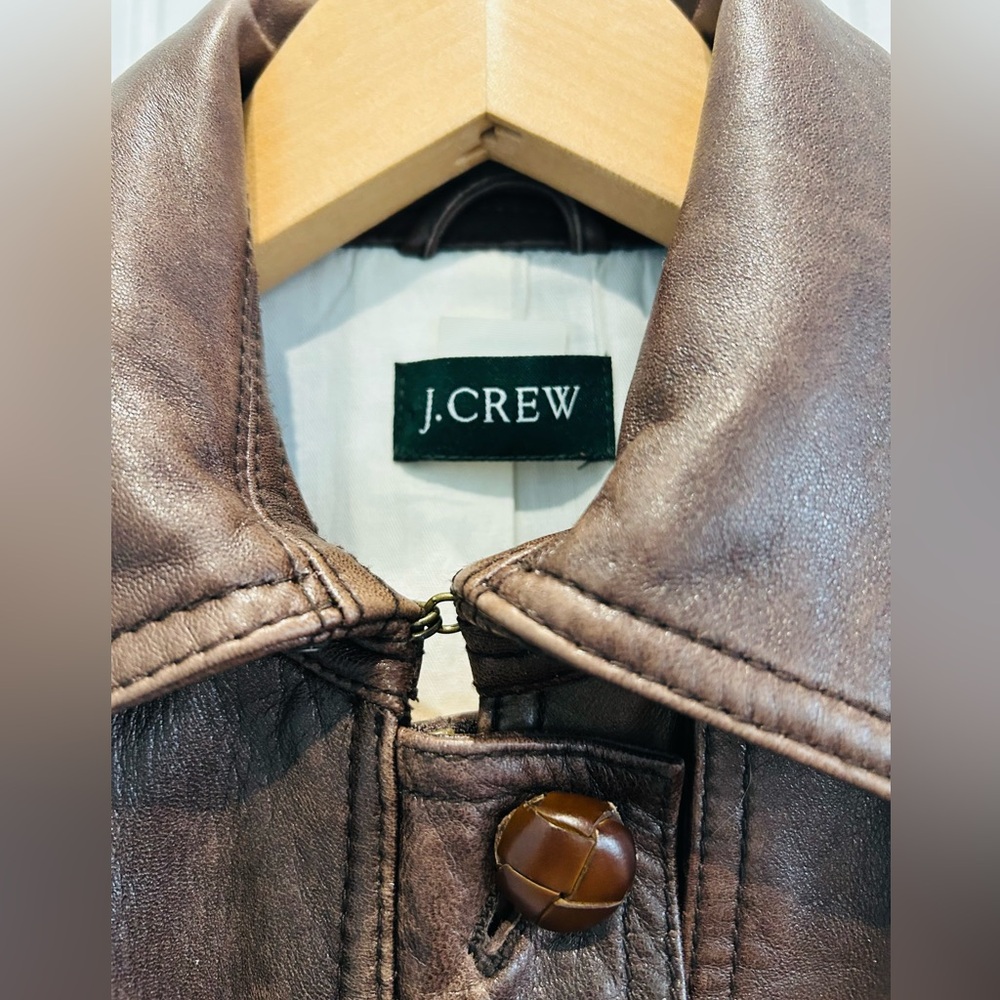 J. Crew Lambskin Leather Barn Jacket - Picture 5 of 8